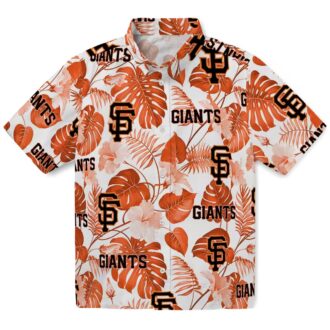 San Francisco Giants Orange White Tropical Print Hawaiian Shirt - Official MLB Summer Shirt