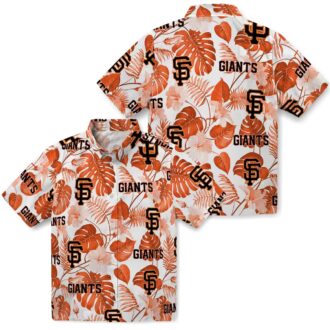 San Francisco Giants Orange White Tropical Print Hawaiian Shirt - Official MLB Summer Shirt