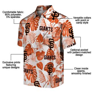 San Francisco Giants Orange White Tropical Print Hawaiian Shirt - Official MLB Summer Shirt