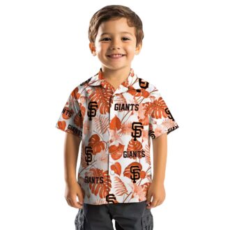 San Francisco Giants Orange White Tropical Print Hawaiian Shirt - Official MLB Summer Shirt