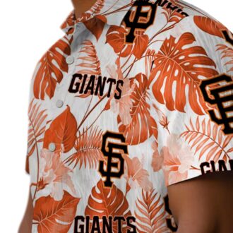 San Francisco Giants Orange White Tropical Print Hawaiian Shirt - Official MLB Summer Shirt
