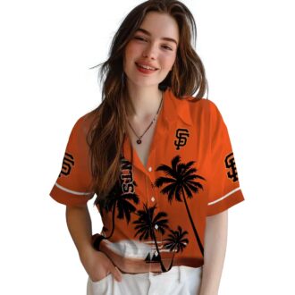 San Francisco Giants Summer Aloha Shirt - Beach Sunset Orange Black Design