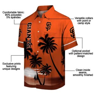 San Francisco Giants Summer Aloha Shirt - Beach Sunset Orange Black Design