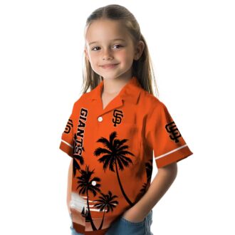 San Francisco Giants Summer Aloha Shirt - Beach Sunset Orange Black Design