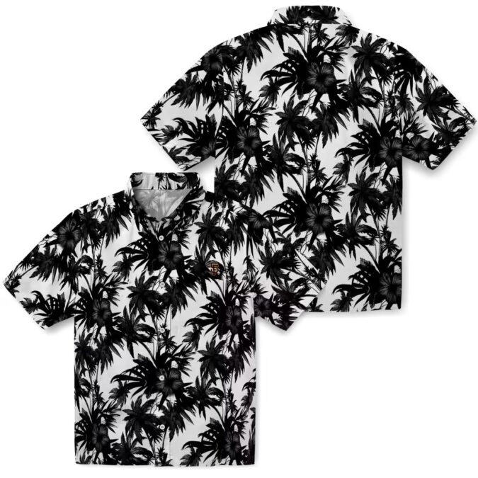San Francisco Giants Tropical Palm Motifs Hawaiian Shirt - Men's Black & White Summer Shirt