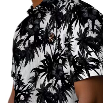 San Francisco Giants Tropical Palm Motifs Hawaiian Shirt - Men's Black & White Summer Shirt