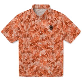 San Francisco MLB Team Leaf Print Orange Vacation Shirt - Tropical Summer Hawaiian Style