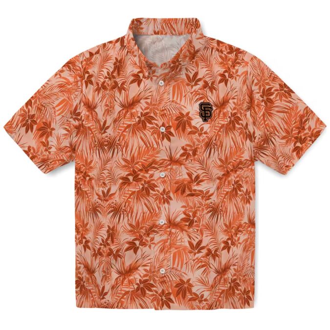 San Francisco MLB Team Leaf Print Orange Vacation Shirt - Tropical Summer Hawaiian Style