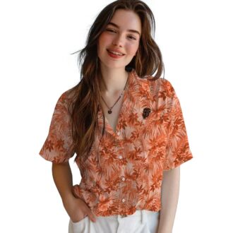 San Francisco MLB Team Leaf Print Orange Vacation Shirt - Tropical Summer Hawaiian Style