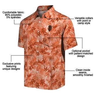 San Francisco MLB Team Leaf Print Orange Vacation Shirt - Tropical Summer Hawaiian Style