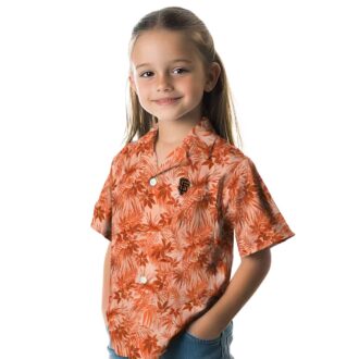 San Francisco MLB Team Leaf Print Orange Vacation Shirt - Tropical Summer Hawaiian Style