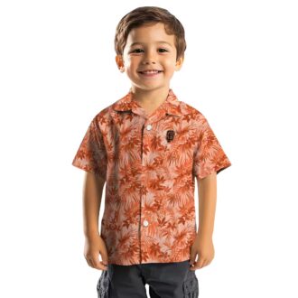 San Francisco MLB Team Leaf Print Orange Vacation Shirt - Tropical Summer Hawaiian Style