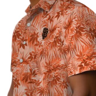 San Francisco MLB Team Leaf Print Orange Vacation Shirt - Tropical Summer Hawaiian Style