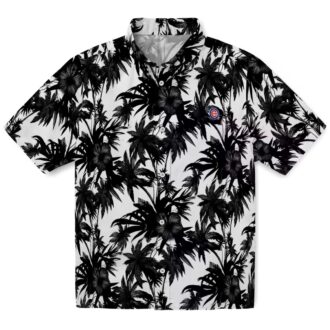 Black and White Chicago Cubs Palm Hawaiian Shirt - Ideal for Summer Parties and Beachwear