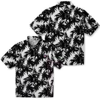 Black and White Chicago Cubs Palm Hawaiian Shirt - Ideal for Summer Parties and Beachwear