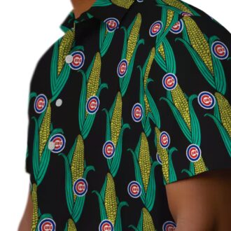 Chicago Cubs Black & Green Hawaiian Shirt - Corn Motifs MLB Fan Gear for Game Day