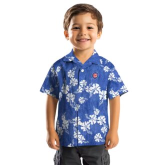 Chicago Cubs Blue Hawaiian Shirt for Men - Hibiscus Floral Summer Fan Gear