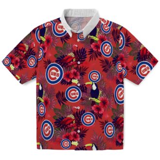Chicago Cubs Blue Red Floral Hawaiian Shirt - MLB Team Toucan Print for Beach & Vacation