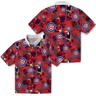 Chicago Cubs Blue Red Floral Hawaiian Shirt - MLB Team Toucan Print for Beach & Vacation