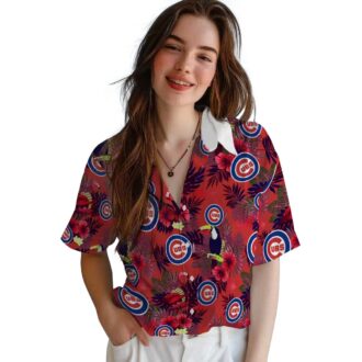 Chicago Cubs Blue Red Floral Hawaiian Shirt - MLB Team Toucan Print for Beach & Vacation