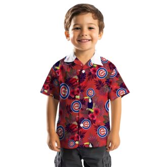 Chicago Cubs Blue Red Floral Hawaiian Shirt - MLB Team Toucan Print for Beach & Vacation