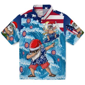 Chicago Cubs Blue Surfing Santa Hawaiian Shirt - Vibrant MLB Team Shirt for Summer Vacations