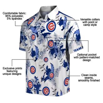 Chicago Cubs Blue White Botanical Hawaiian Shirt - Personalized MLB Fan Beach Shirt for Summer