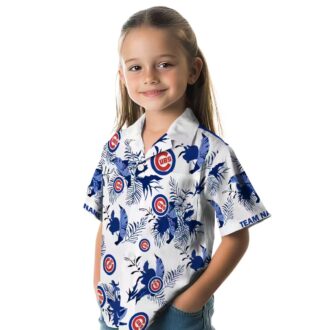 Chicago Cubs Blue White Botanical Hawaiian Shirt - Personalized MLB Fan Beach Shirt for Summer