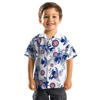 Chicago Cubs Blue White Botanical Hawaiian Shirt - Personalized MLB Fan Beach Shirt for Summer