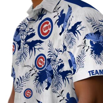 Chicago Cubs Blue White Botanical Hawaiian Shirt - Personalized MLB Fan Beach Shirt for Summer