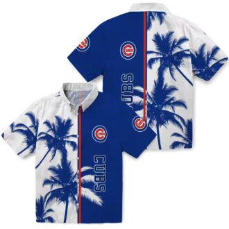 Chicago Cubs Blue White Palm Trees Hawaiian Shirt - MLB Team Summer Fan Shirt