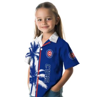 Chicago Cubs Blue White Palm Trees Hawaiian Shirt - MLB Team Summer Fan Shirt