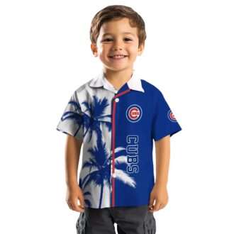 Chicago Cubs Blue White Palm Trees Hawaiian Shirt - MLB Team Summer Fan Shirt