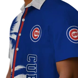 Chicago Cubs Blue White Palm Trees Hawaiian Shirt - MLB Team Summer Fan Shirt
