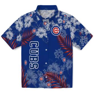Chicago Cubs Floral Hawaiian Shirt - Men's Summer Fashion with Blue Hibiscus
