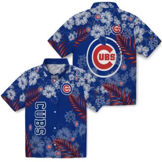 Chicago Cubs Floral Hawaiian Shirt - Men's Summer Fashion with Blue Hibiscus