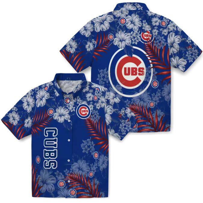 Chicago Cubs Floral Hawaiian Shirt - Men's Summer Fashion with Blue Hibiscus