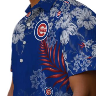 Chicago Cubs Floral Hawaiian Shirt - Men's Summer Fashion with Blue Hibiscus