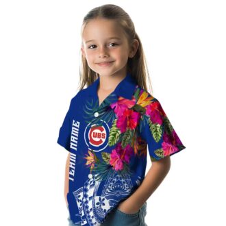 Chicago Cubs Floral Polynesian Blue Hawaiian Shirt - MLB Team Beach Shirt for Men