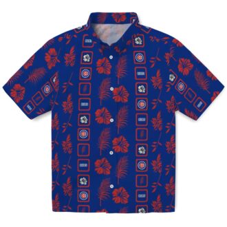 Chicago Cubs Framed Floral Blue Hawaiian Shirt - Perfect for Summer Vacations