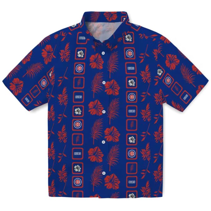 Chicago Cubs Framed Floral Blue Hawaiian Shirt - Perfect for Summer Vacations