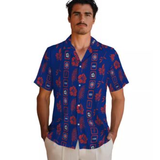 Chicago Cubs Framed Floral Blue Hawaiian Shirt - Perfect for Summer Vacations