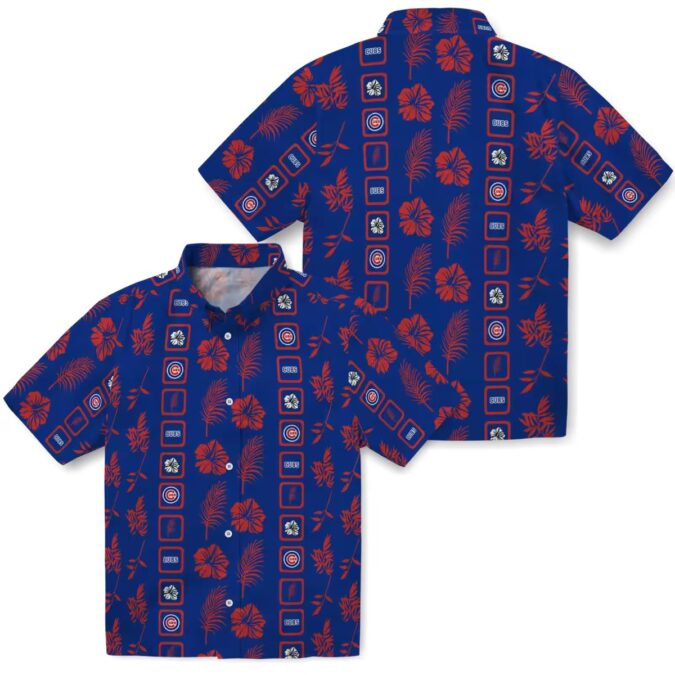 Chicago Cubs Framed Floral Blue Hawaiian Shirt - Perfect for Summer Vacations