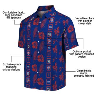 Chicago Cubs Framed Floral Blue Hawaiian Shirt - Perfect for Summer Vacations