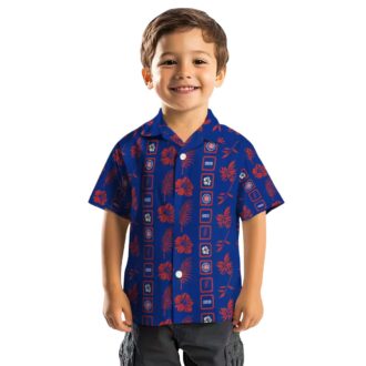 Chicago Cubs Framed Floral Blue Hawaiian Shirt - Perfect for Summer Vacations