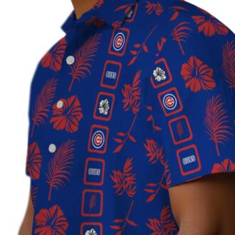 Chicago Cubs Framed Floral Blue Hawaiian Shirt - Perfect for Summer Vacations