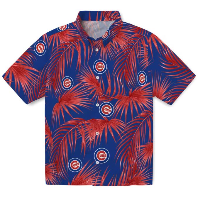 Chicago Cubs Leafy Palms Blue Hawaiian Shirt - MLB Fan Shirt for Summer & Vacation