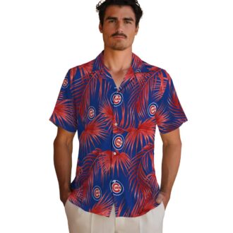 Chicago Cubs Leafy Palms Blue Hawaiian Shirt - MLB Fan Shirt for Summer & Vacation