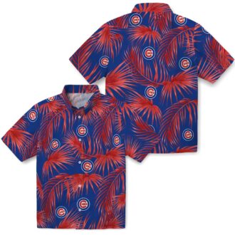 Chicago Cubs Leafy Palms Blue Hawaiian Shirt - MLB Fan Shirt for Summer & Vacation