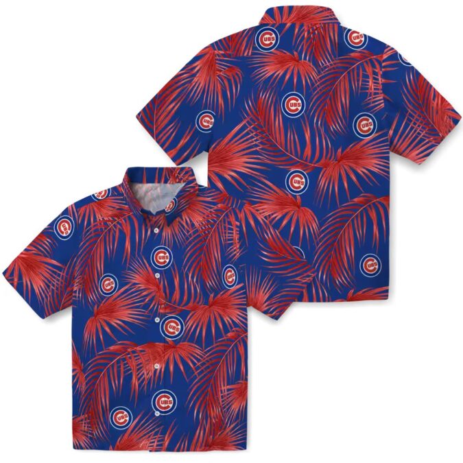 Chicago Cubs Leafy Palms Blue Hawaiian Shirt - MLB Fan Shirt for Summer & Vacation